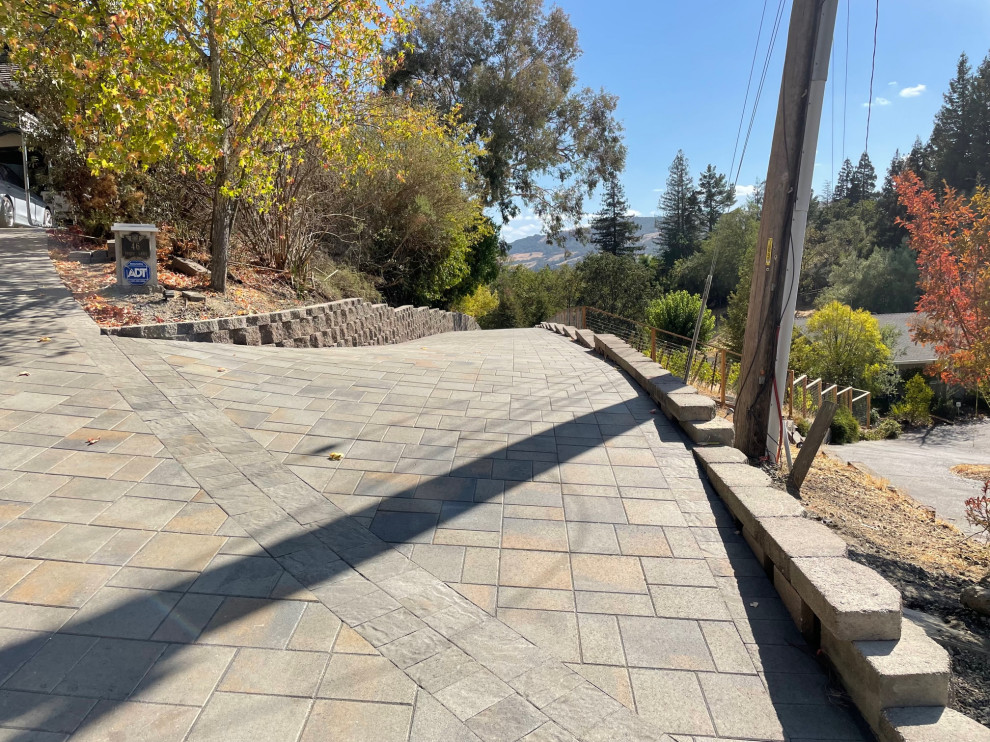Driveway and Retaining Wall in Alamo