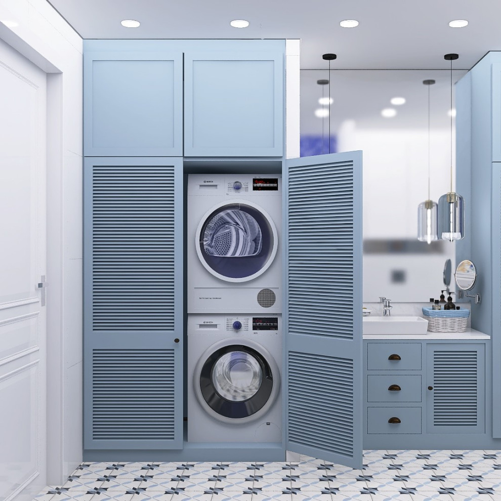 Ванная комната с нотками средиземноморского побережья