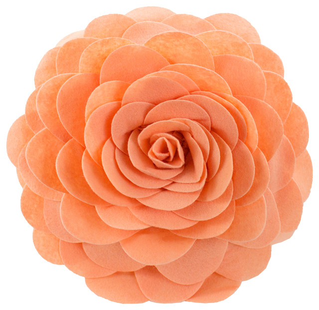 Eva's Flower Garden Decorative Throw Pillow, 13" Round, Peach