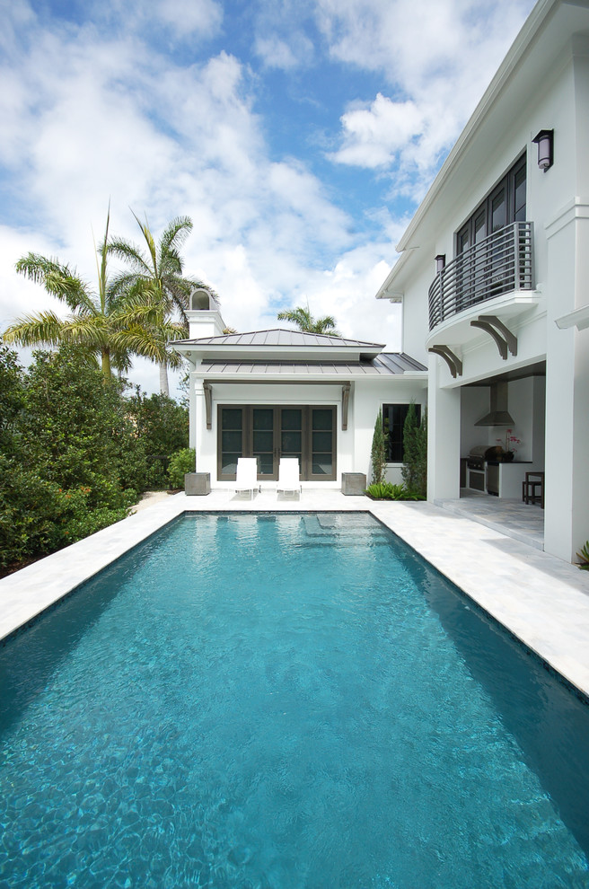 Transitional pool photo in Miami