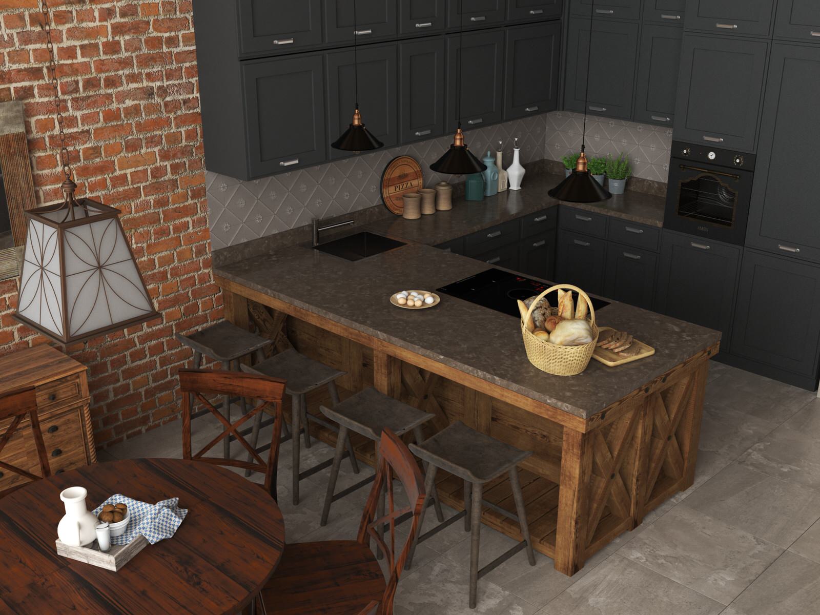 дизайн-проект интерьера деревянного загородного дома