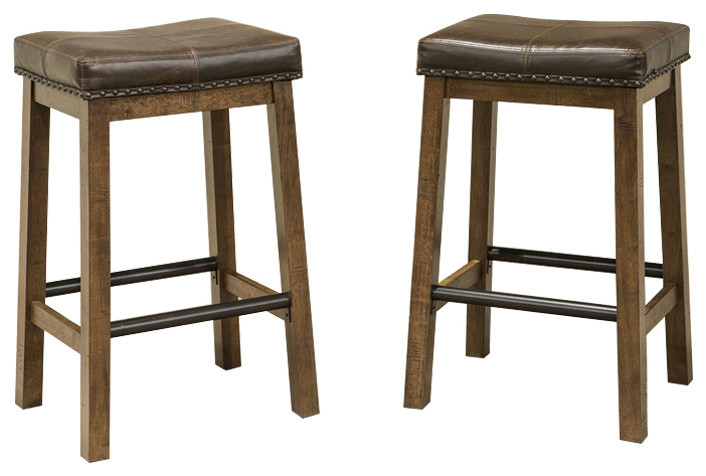 Intercon Furniture Taos 30" Backless Barstools, Set of 2, Canyon Brown