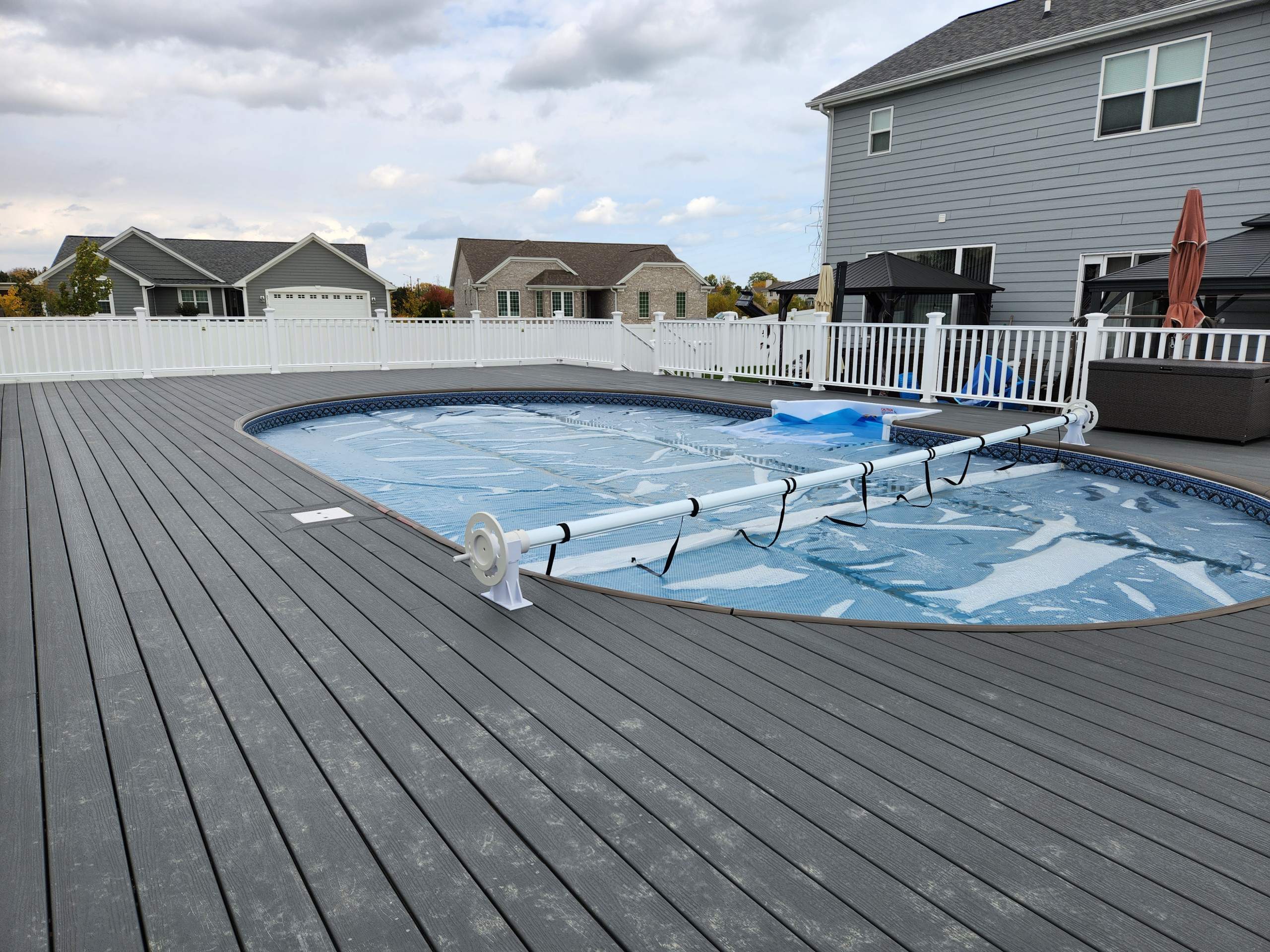Composite deck around pool