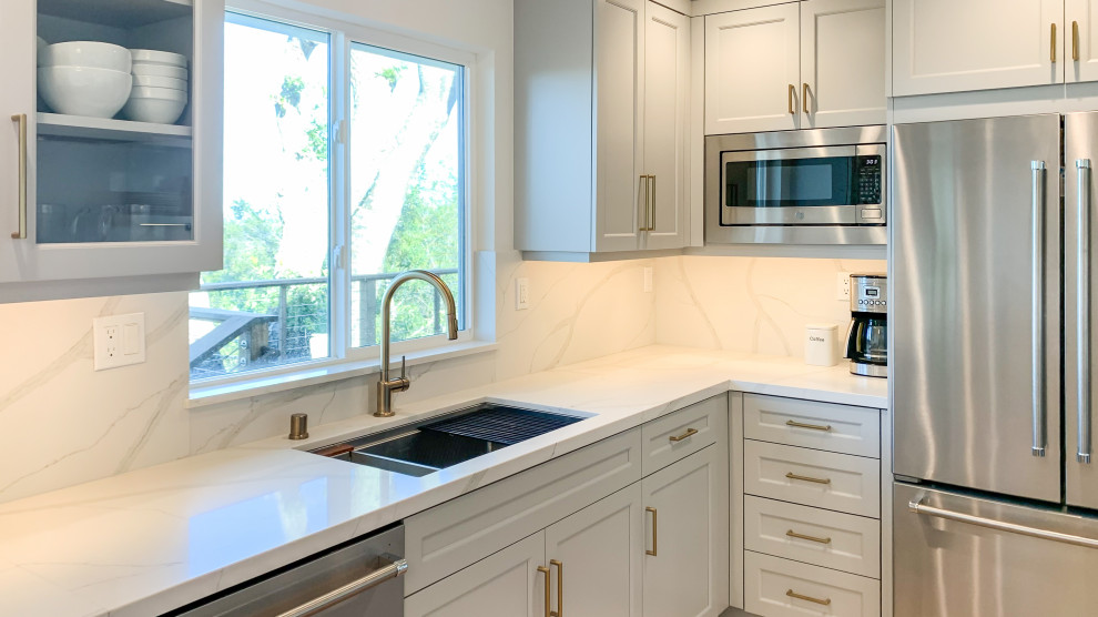 Bright and Airy Kitchen with Gold Accents