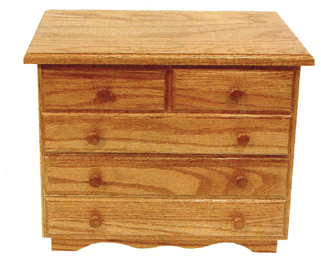 Amish Made Oak 5Drawer Jewelry Chest Transitional Jewelry Boxes