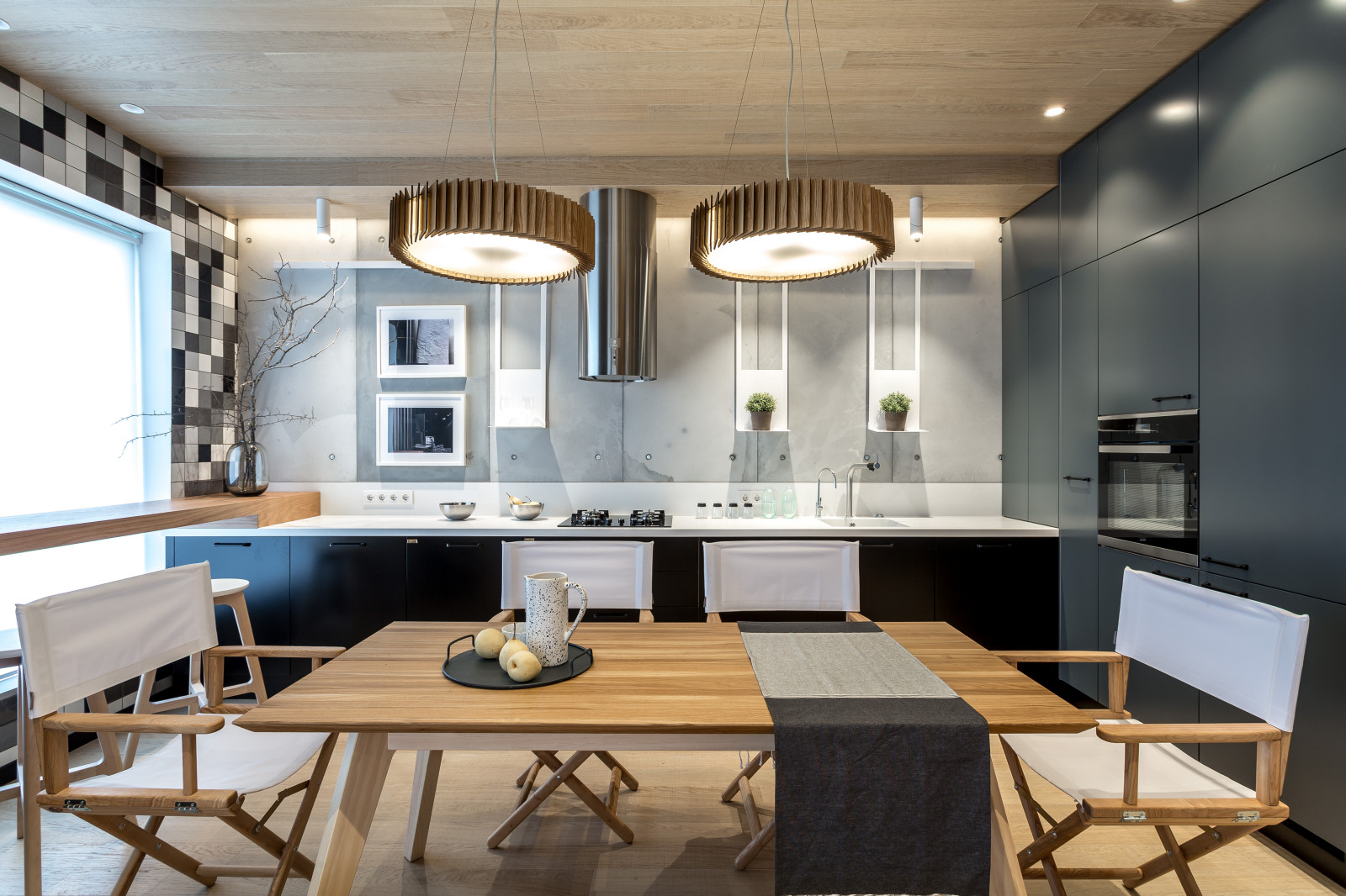 Кухня-Гостиная в серых оттенках