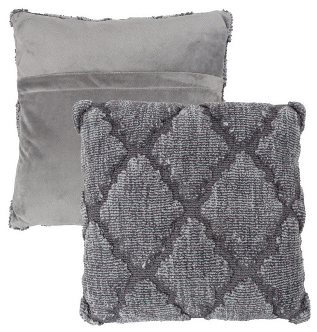Geometric Textured Decorative Throw Pillow and Insert Lavish Home Gray