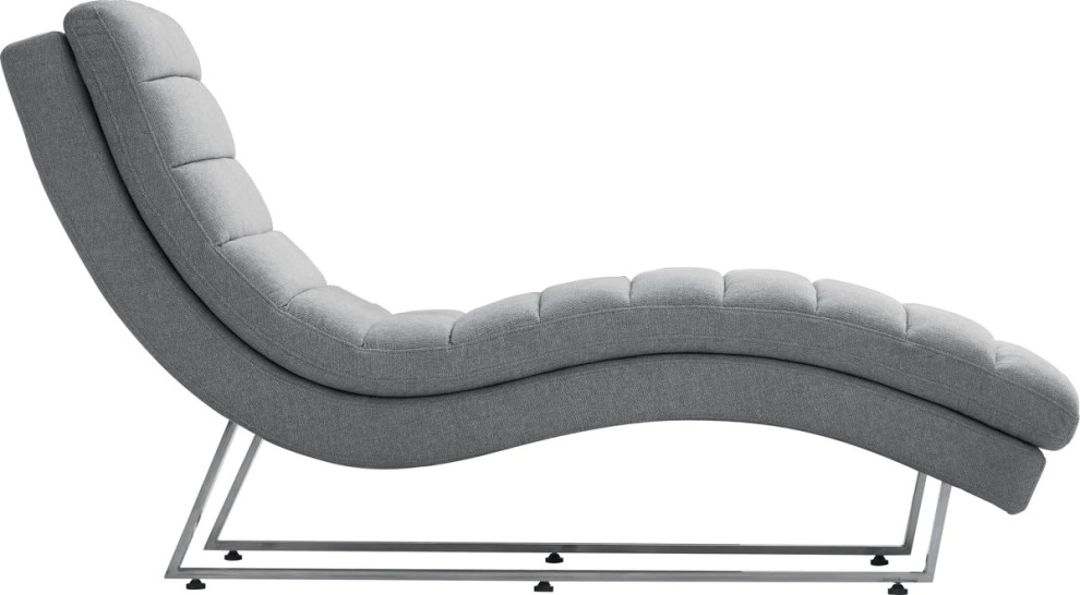 Meredith Modern Contemporary Plush Grey Fabric Lounge Chaise Contemporary Recliner Chairs
