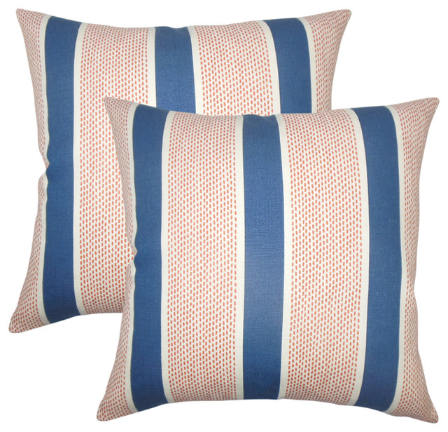Velten Striped Throw Pillows Set Of 2 Contemporary Decorative