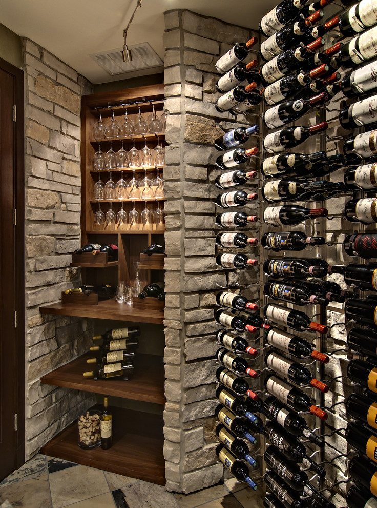 Inspiration for a contemporary wine cellar in Minneapolis.