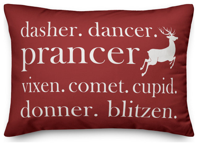 Reindeer Names 14x20 Spun Poly Pillow