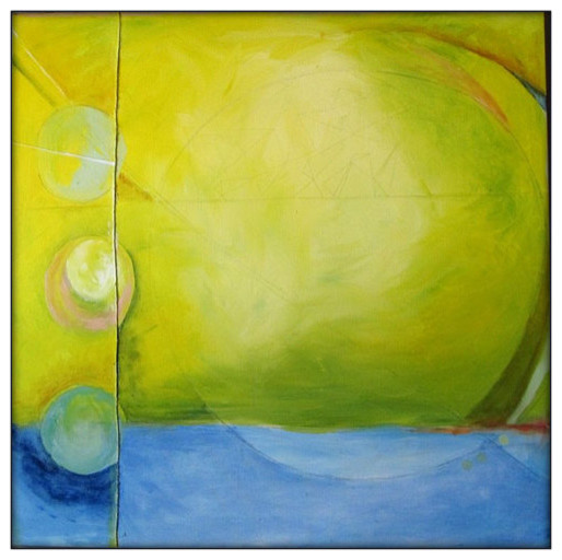 Large Abstract Original Painting Canvas Modern Acrylic Painting - 40x40 - Yellow