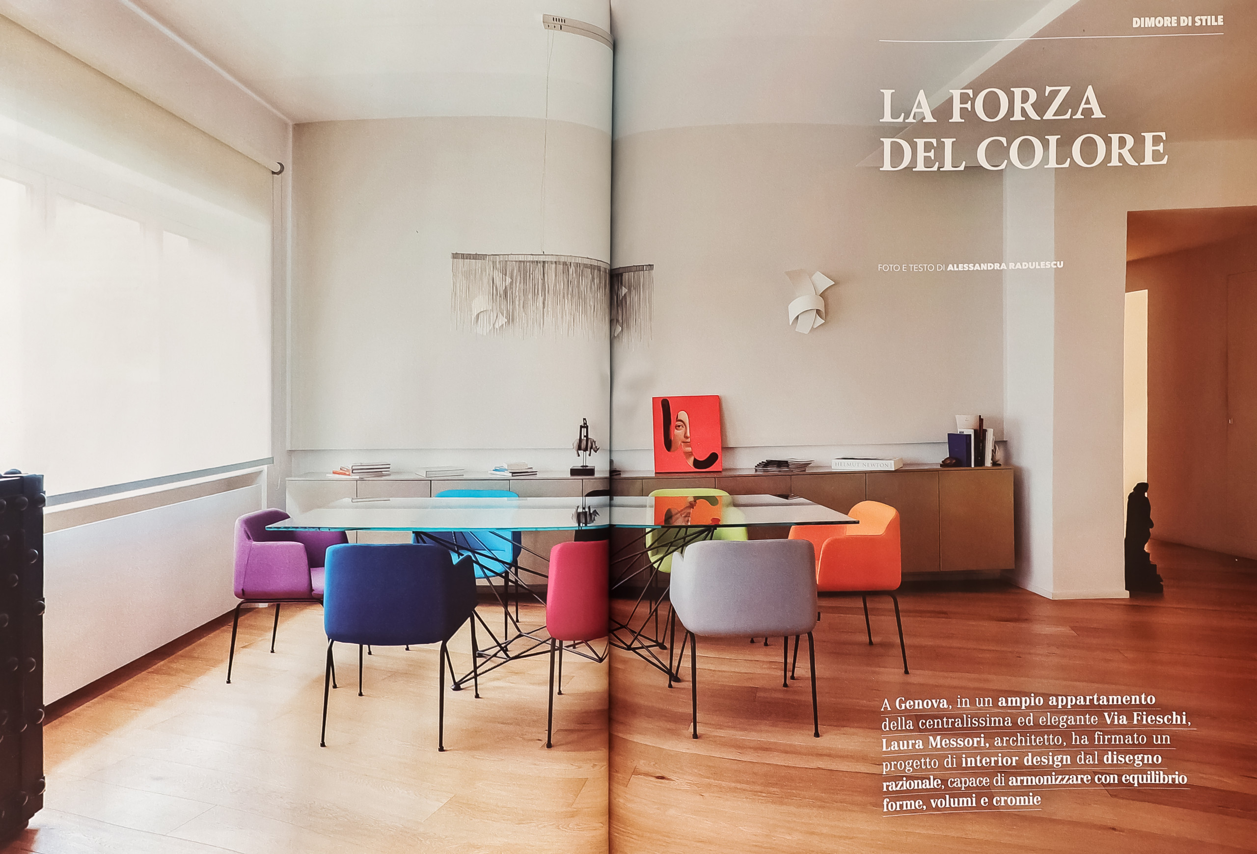 Questa è la prima pagina dell'articolo pubblicato su Villegiardini dell'appartamento di Genova Via Fieschi