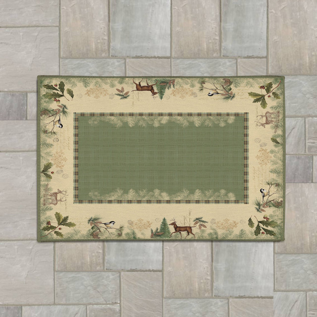 Woodland Forest 4'x6' Outdoor Area Rug, 4'x6' Rustic Outdoor Rugs