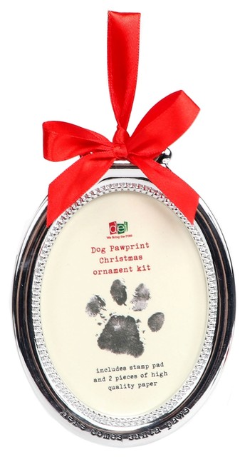 Paw Print Holiday Ornament Frame Diy Stamp Kit Resin