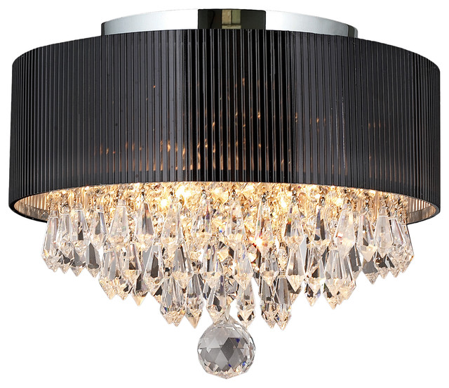 Gatsby 3 Light Chrome Finish Crystal Flush Mount Ceiling Black Gatsby 3 Light Chrome Finish Crystal Flush Mount Ceiling Black Drum Shade