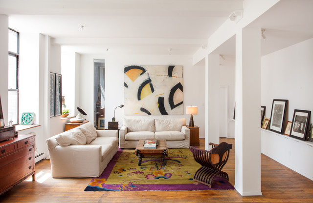 Fort Greene loft transitional-living-room