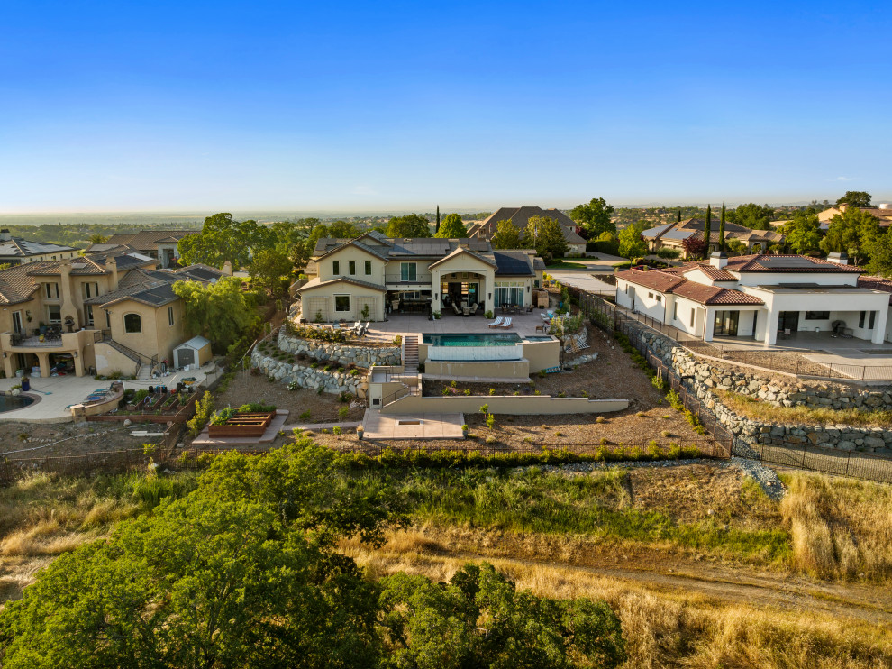 Backyard with Infinity Pool, Lincoln, CA Custom Home