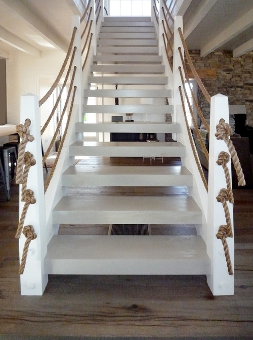 coastal style staircase handrail design