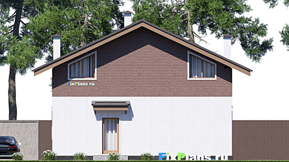 Проект дома с мансардой 8х10 м S110м2 F-17378