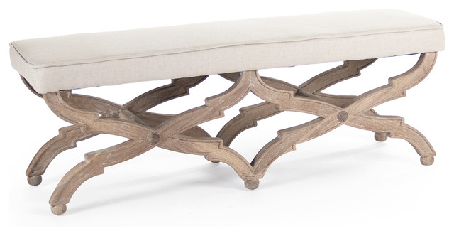 French Country Limed Gray Oak Long Dining End Of Bed Bench French Country Limed Gray Oak Long Dining End Of Bed Bench