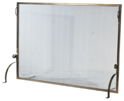 Meyda Lighting 60 W X 42 H Simple Fireplace Screen Antique Copper