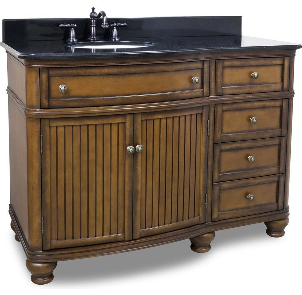 Compton Elements 46" Vanity Base, Painted Walnut - Traditional