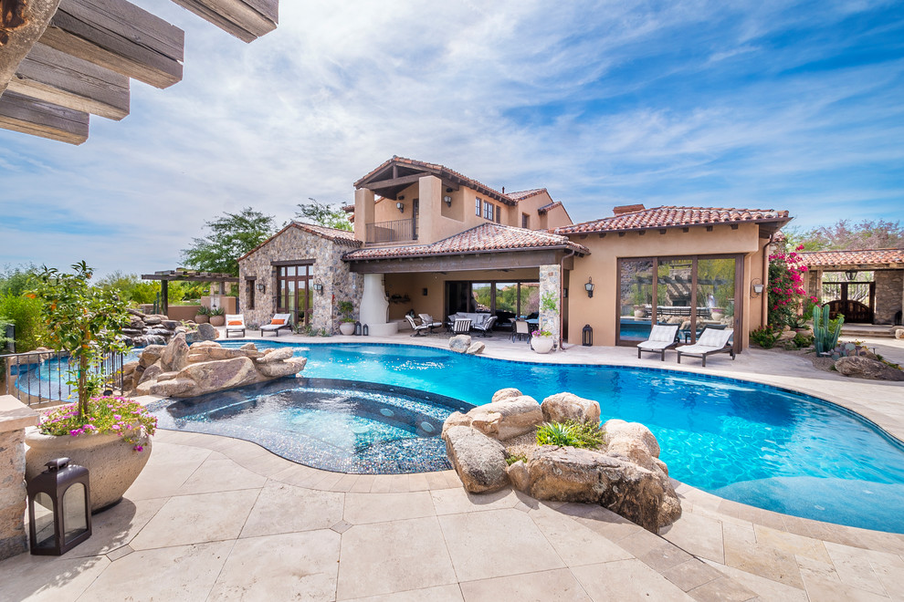 Pool - rustic pool idea in Phoenix