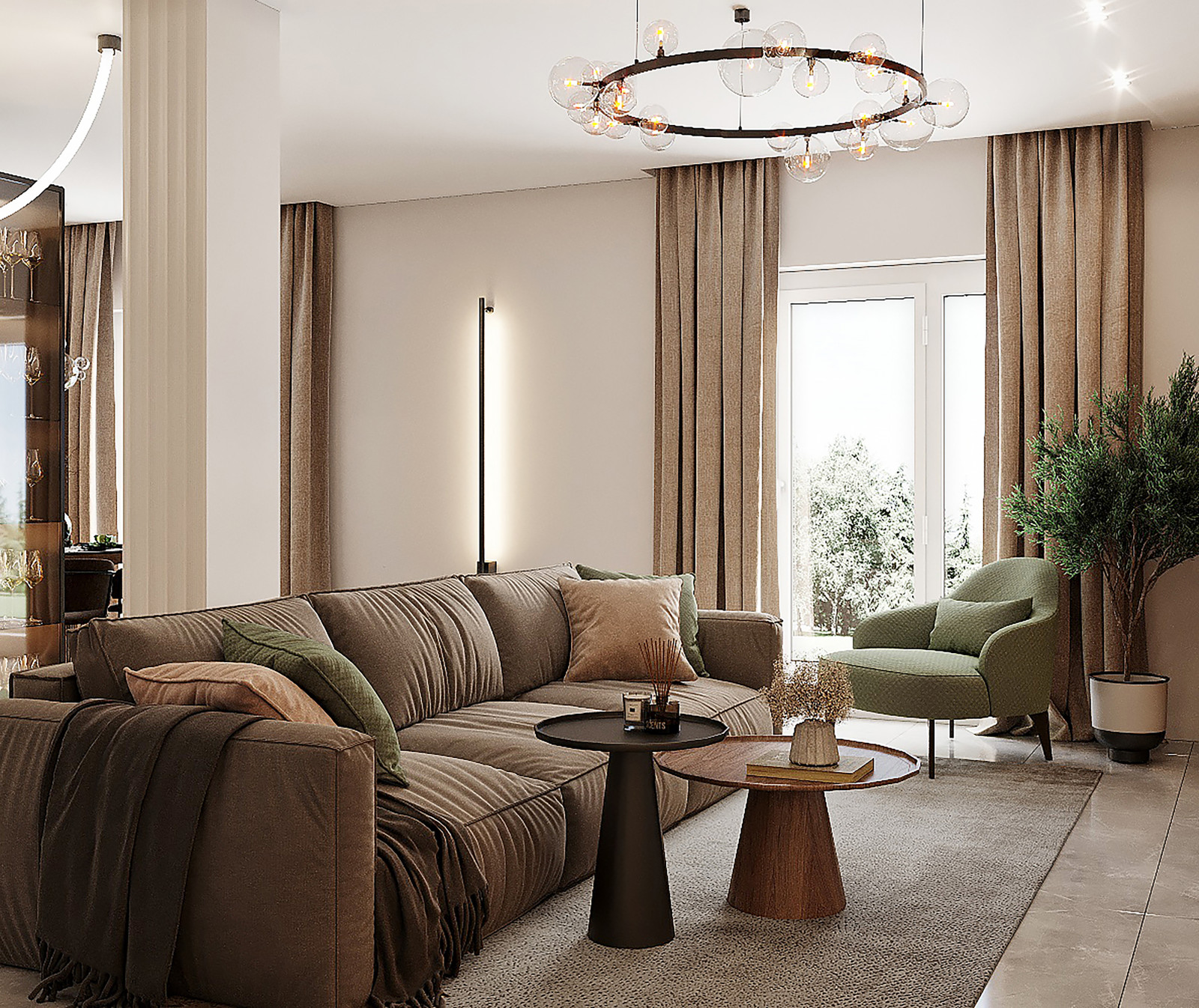 Большая кухня0гостиная в частном доме