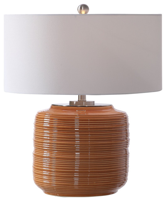 orange ceramic table lamp