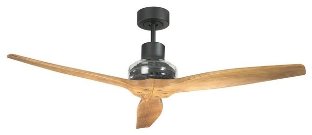 Star Propeller Black Ceiling Fan, Colonial Maple