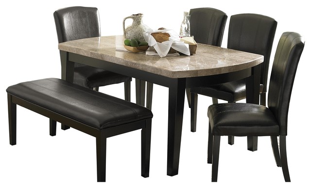 Cybart Casual Dining Set Marble Table, Casual Dining Table 6 Chairs