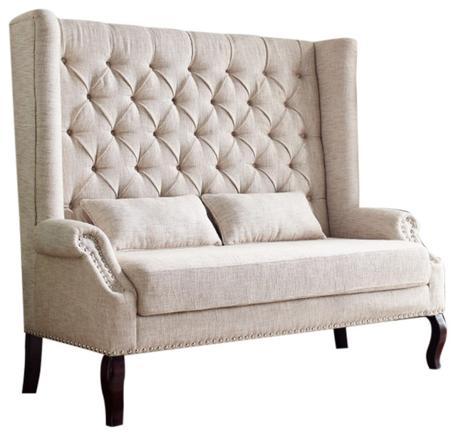 Alluring Loveseat, Lavish White Traditional Loveseats by BuyDBest