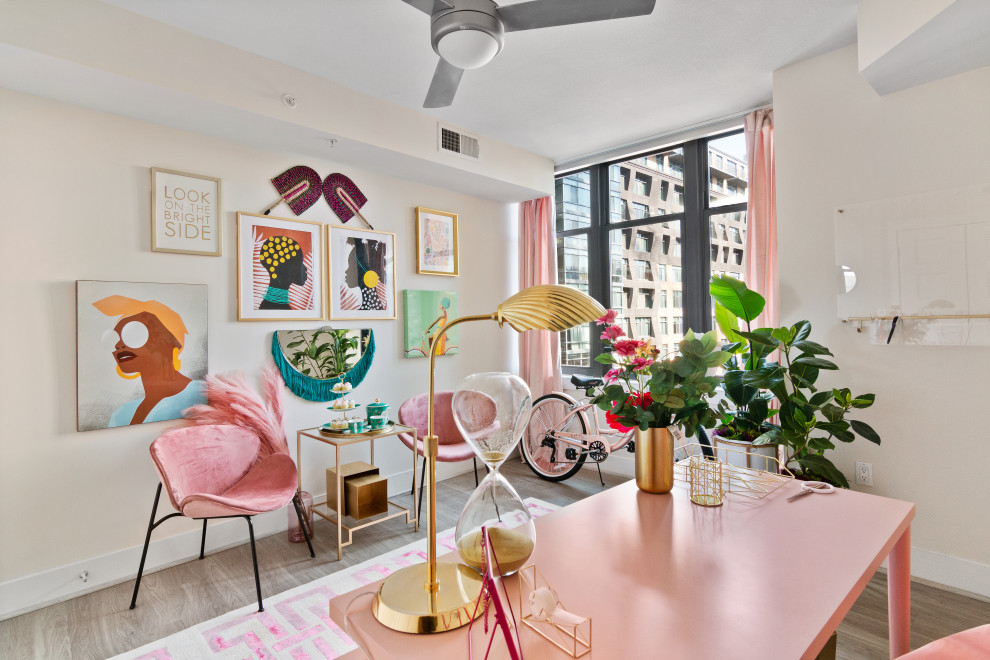 Example of a cottage chic home office design in Baltimore