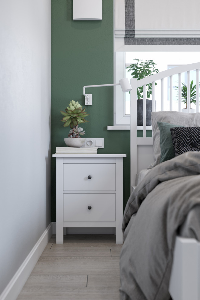 Дизайн квартиры в современном стиле. Цветные акценты и библиотека в 90 м. кв.