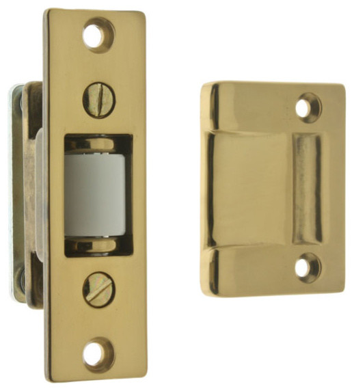 Genuine Solid Brass Heavy Duty Silent Roller Latch With Square Strike Transitional Pocket