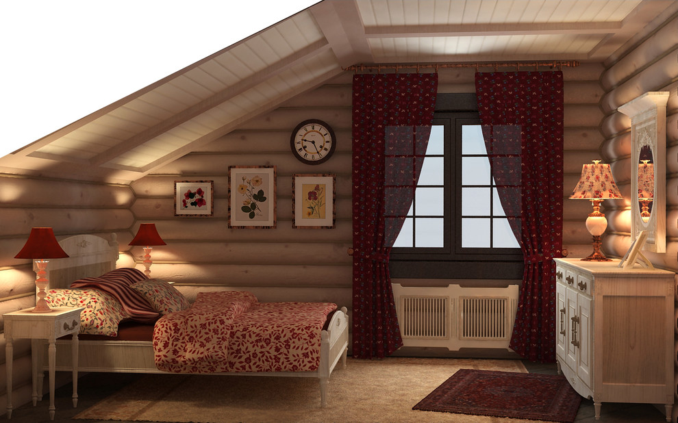 Интерьер в доме из сруба