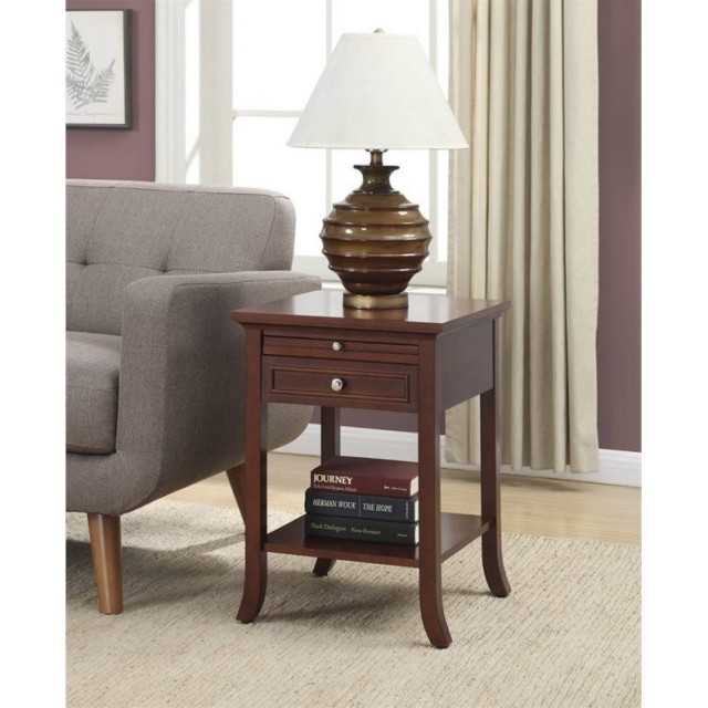 American Heritage Logan End Table in Espresso Mahogany Wood Finish