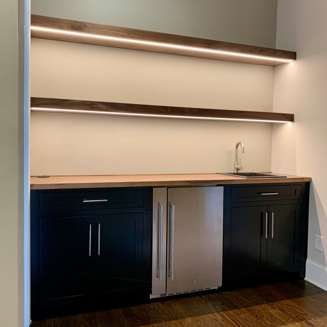 Black Walnut Morning Bar Modern Home Bar Atlanta by 62 Screws
