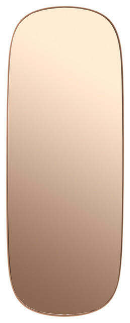Muuto - Framed Mirror, groß, rosa / rosa Glas