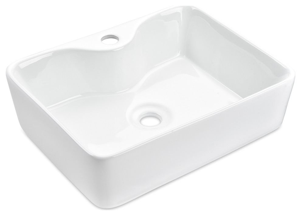 aquaterior rectangle bathroom vessel sink porcelain