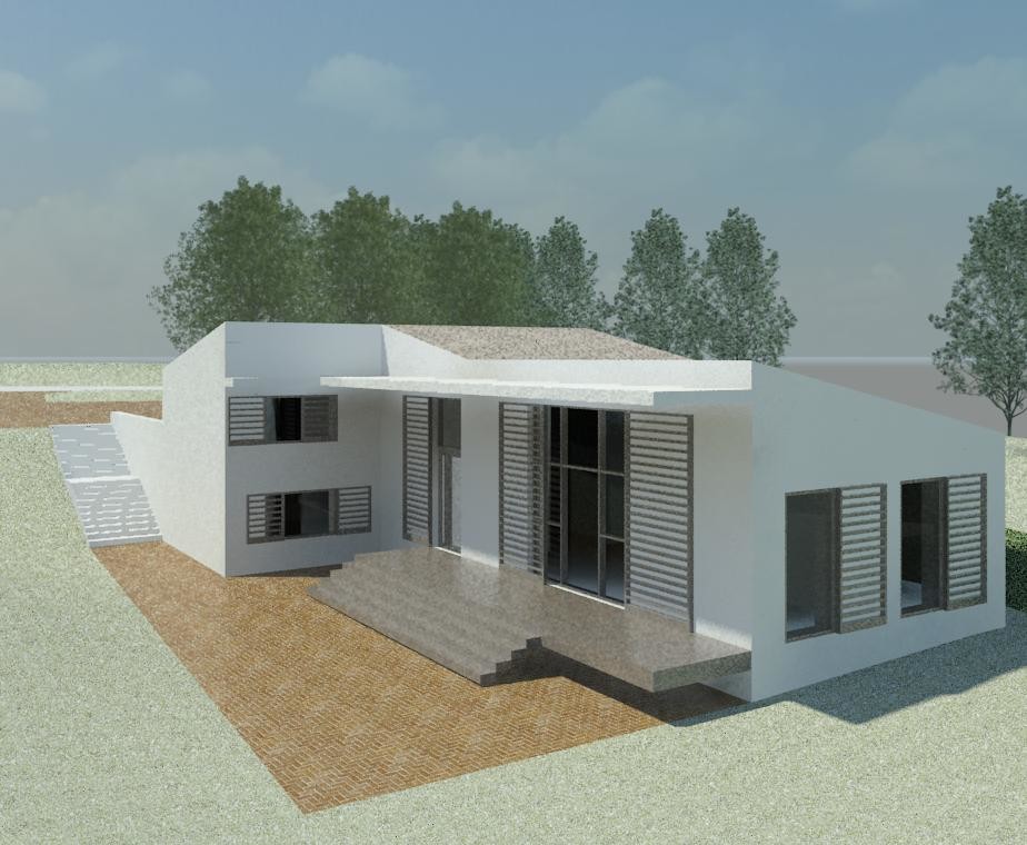 дом на рельефе