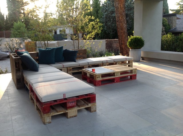 Porche con palets industrielt-terrasse