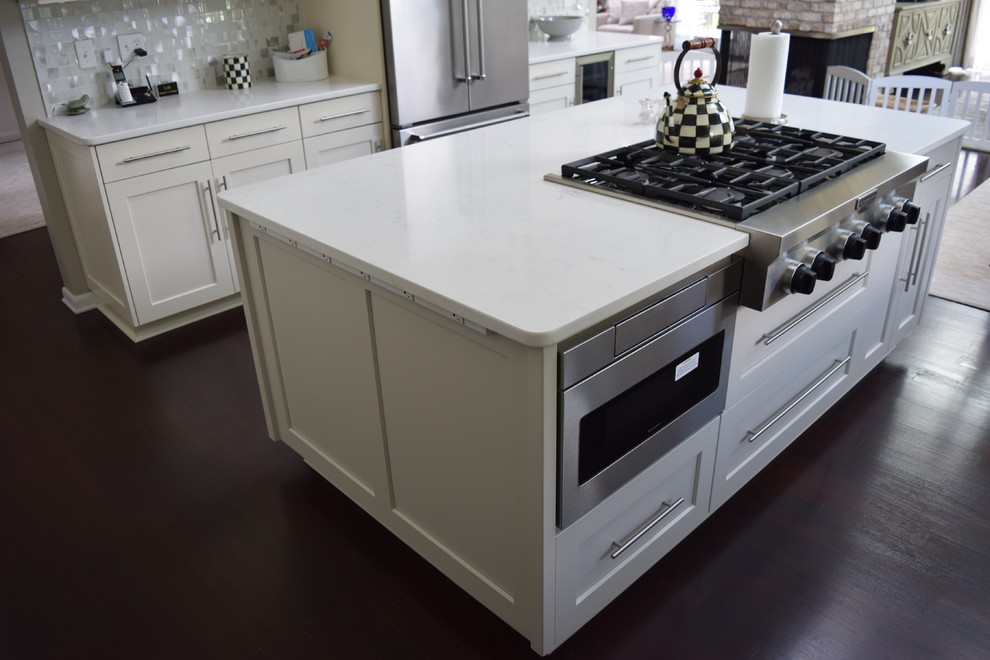 Example of a transitional kitchen design in New York