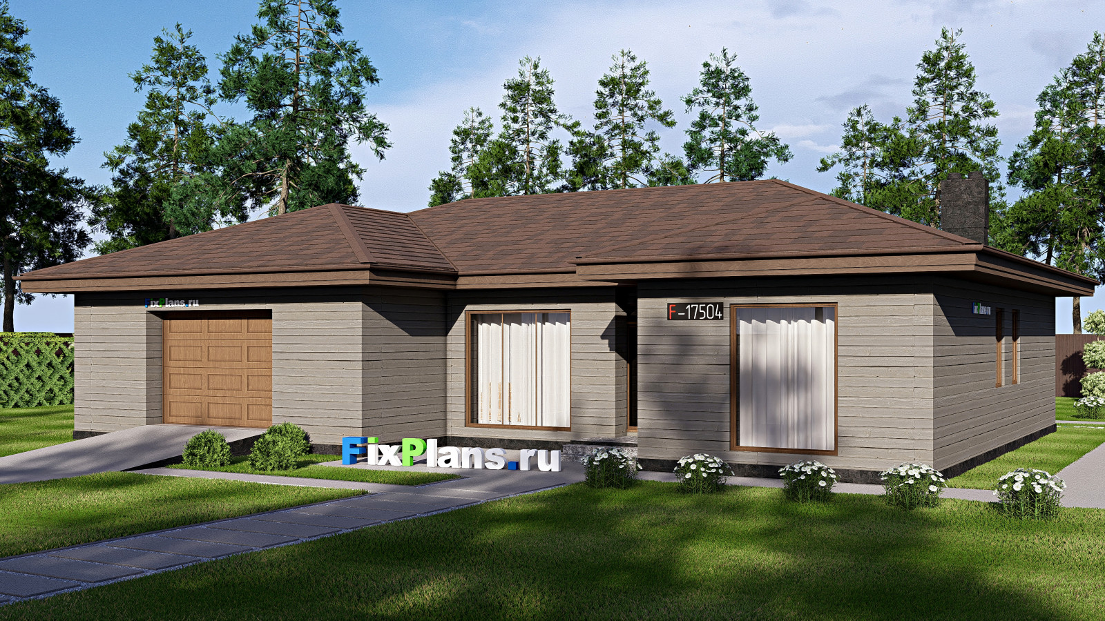 Проект одноэтажного дома 18х15м S183м2 F-17504