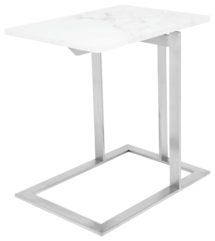 Dell White Stone Side Table, HGTA377 Contemporary Side Tables And