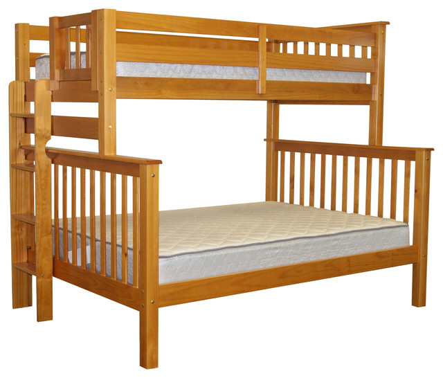 Bedz King Bunk Beds Twin Over Full With End Ladder Honey Bedz King Bunk Beds Twin Over Full With End Ladder Honey