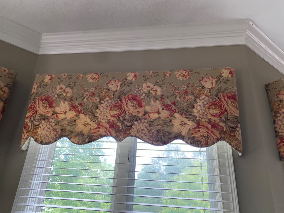 What would be the best way to update these valances? Fabric paint ...