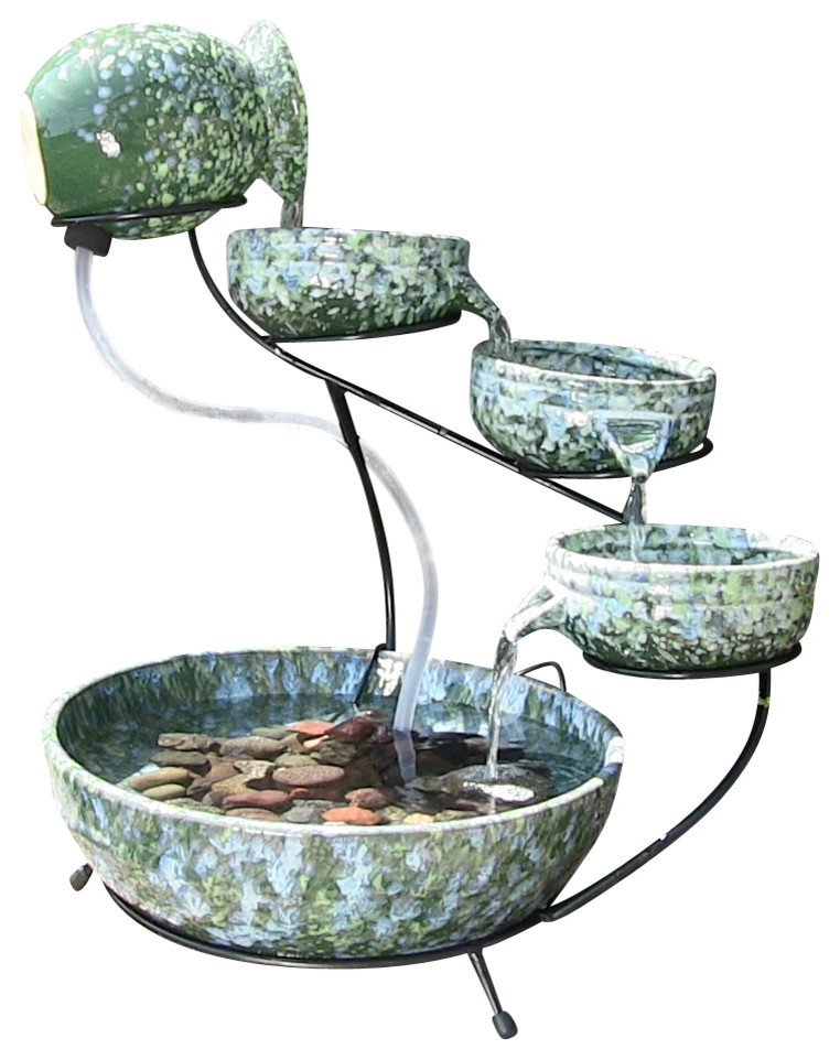 Decorative Green Cascade Solar Fountain