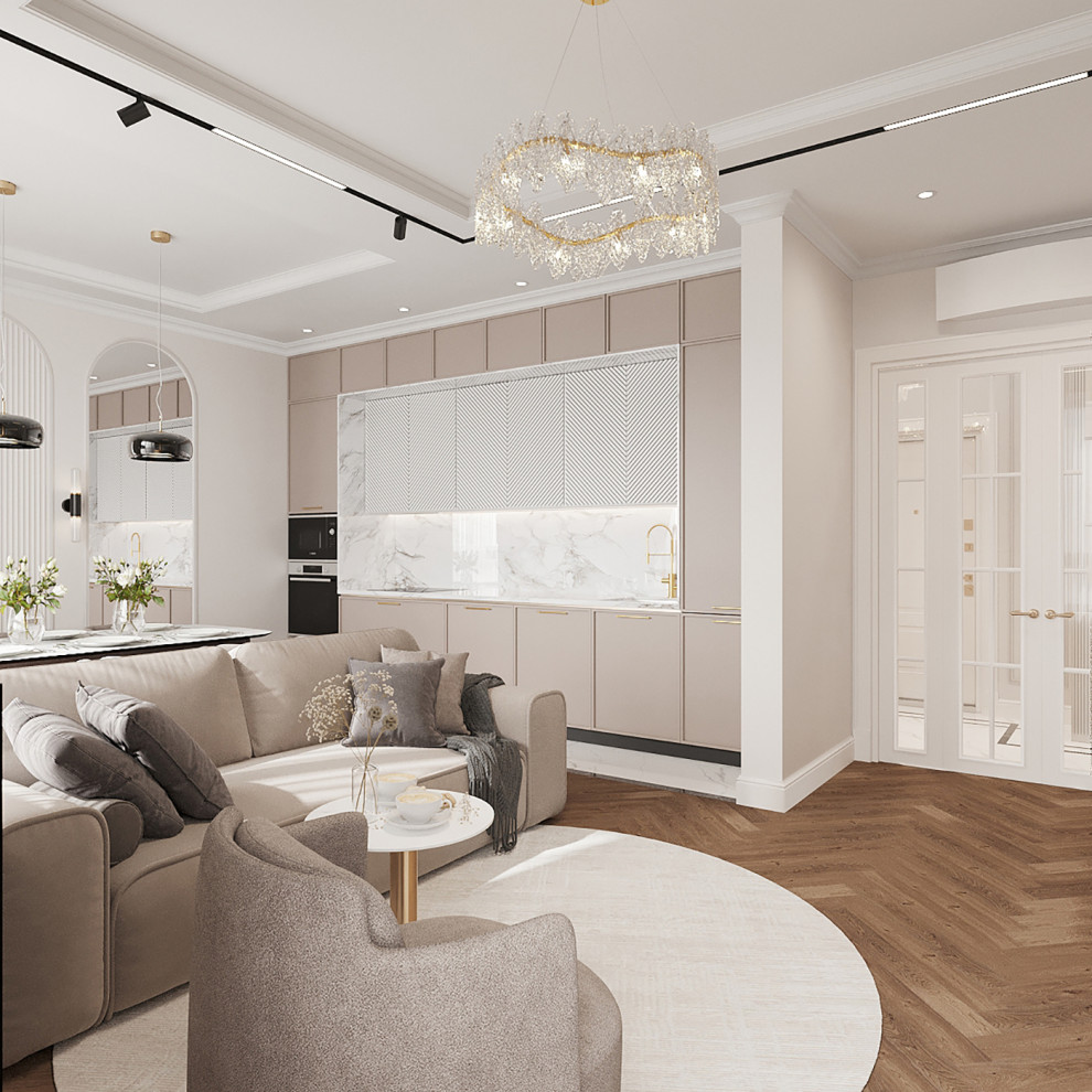 Интерьер в стиле неоклассика в РП ЗАРЕЧЬЕ 103 кв.м.